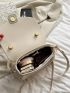 Mini Saddle Bag Beige Minimalist Top Handle For Daily