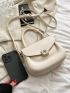 Mini Saddle Bag Beige Minimalist Top Handle For Daily