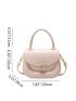 Mini Saddle Bag Beige Minimalist Top Handle For Daily