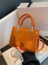 Mini Square Bag Orange Double Handle