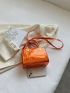 Mini Square Bag Orange Double Handle