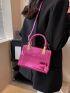 Mini Square Bag Hot Pink Double Handle