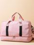 Baby Pink Fashion Travel Bag Large Capacity With Shoes Compartment For Short Journey & Gym