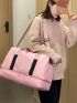 Baby Pink Fashion Travel Bag Large Capacity With Shoes Compartment For Short Journey & Gym