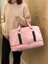 Baby Pink Fashion Travel Bag Large Capacity With Shoes Compartment For Short Journey & Gym