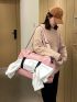 Baby Pink Fashion Travel Bag Large Capacity With Shoes Compartment For Short Journey & Gym