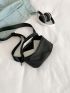 Mini Square Bag Black Minimalist Adjustable Strap For Daily