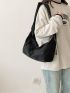 Black Hobo Bag Minimalist Large Capacity For Daily