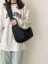 Black Hobo Bag Minimalist Large Capacity For Daily