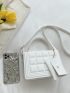 Quilted Square Bag White Fashionable With Coin Purse For Daily