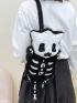 Cartoon Skeleton Design Novelty Bag Cute Fuzzy For Daily Life