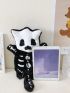 Cartoon Skeleton Design Novelty Bag Cute Fuzzy For Daily Life