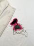 Mini Novelty Bag Faux Pearl Decor Crocodile Embossed Heart Design Metallic PU Funky