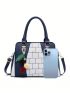 Small Top Handle Bag Colorblock Adjustable Strap For Daily, Mothers Day Gift For Mom