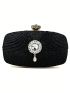 Mini Box Bag Ruched Detail Rhinestone Decor For Party