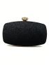 Mini Box Bag Ruched Detail Rhinestone Decor For Party