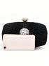 Mini Box Bag Ruched Detail Rhinestone Decor For Party