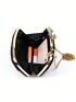 Mini Box Bag Ruched Detail Rhinestone Decor For Party