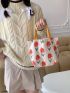 Medium Square Bag Floral Pattern Double Handle For Daily