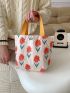 Medium Square Bag Floral Pattern Double Handle For Daily