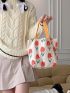 Medium Square Bag Floral Pattern Double Handle For Daily