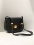 Mini Saddle Bag Black Elegant Flap For Work