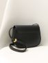 Mini Saddle Bag Black Elegant Flap For Work