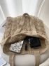 Beige Crochet Bag Vacation Hollow Out Polyester