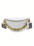 Thick Chain Women's Waist Bag Plaid Crossbody Chest Bag Handbag Purse Female Belt Bag Satchel Bag