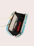 Mini Box Bag Rhinestone Decor Satin Chain Strap