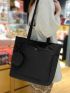 Plain Square Bag With Small Bag Buckle Double Handle High-capacity