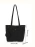 Plain Square Bag With Small Bag Buckle Double Handle High-capacity