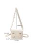 Mini Square Bag Fashionable Geometric Pattern Flap Chain PU