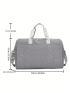 Gray Travel Bag Casual Floral Embroidered Double Handle Zipper