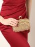 Mini Box Bag Rhinestone Decor Chain Strap For Prom