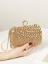 Mini Box Bag Rhinestone Decor Chain Strap For Prom