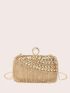 Mini Box Bag Rhinestone Decor Chain Strap For Prom