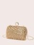 Mini Box Bag Rhinestone Decor Chain Strap For Prom