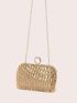 Mini Box Bag Rhinestone Decor Chain Strap For Prom