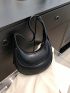 Black Hobo Bag With Zipper PU