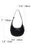 Black Hobo Bag With Zipper PU