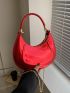 PU Hobo Bag Zipper Chain Strap