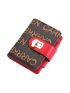 Letter Graphic Small Wallet Trifold Turn Lock PU