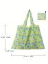 Oversized Shopper Bag Tropical Leaf Print Foldable Double Handle Nylon