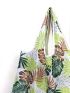 Oversized Shopper Bag Lemon Print Foldable Double Handle Nylon