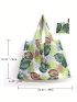 Oversized Shopper Bag Lemon Print Foldable Double Handle Nylon