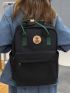 Letter Patch Decor Classic Backpack Medium