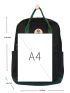 Letter Patch Decor Classic Backpack Medium