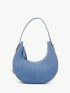 Denim Genuine Leather Handbag For Women Mini Hobo Bag