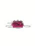 Mini Crossbody Bag Star Pattern Kiss Lock Chain Strap